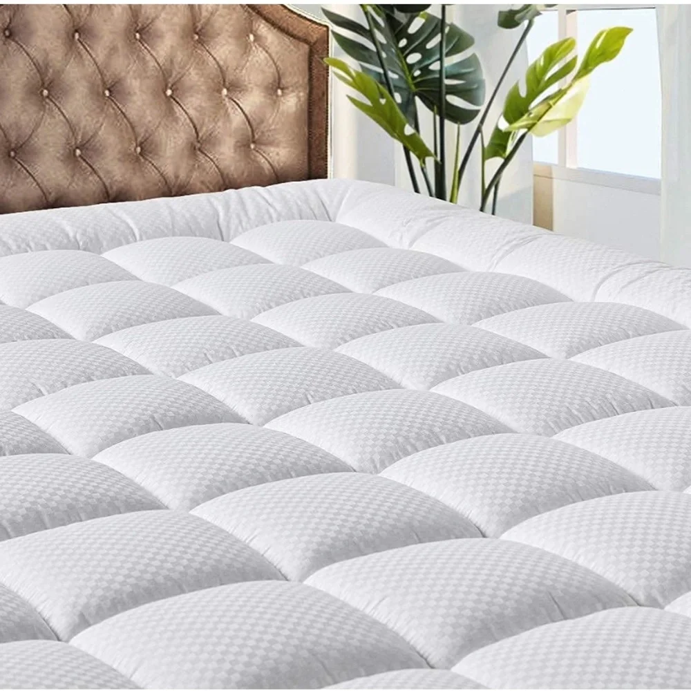 Matbeby Bedding Quilted Fitted Twin XL Mattress Pad Cooling Breathable Fluffy